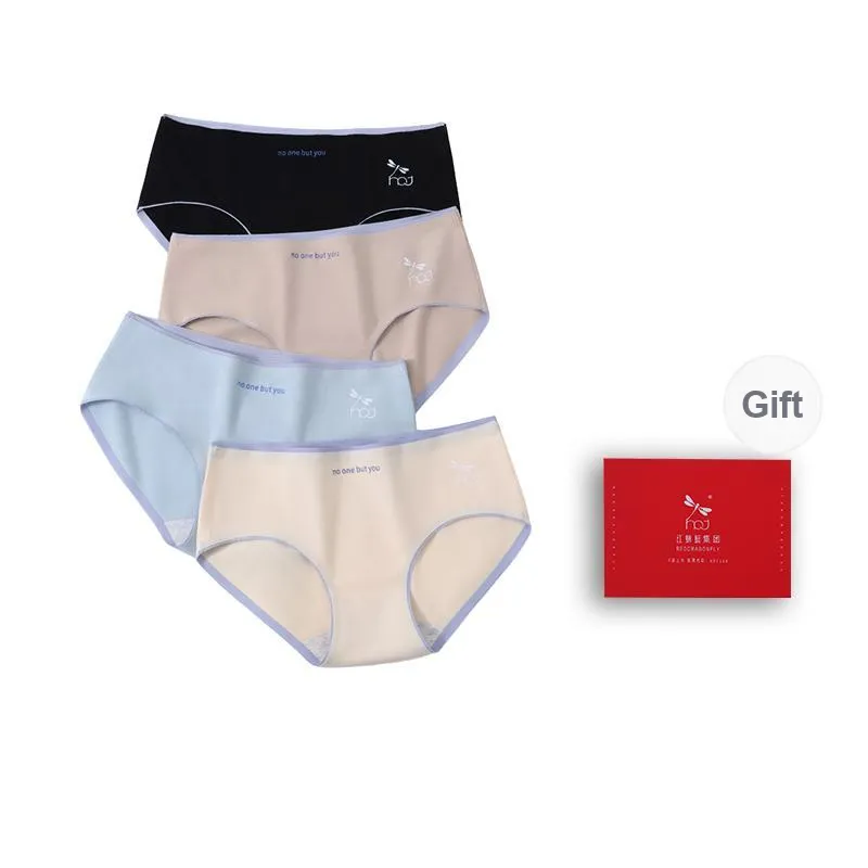 RED DRAGONFLY Cotton Panties Women's Gift Box Set Of 4-12