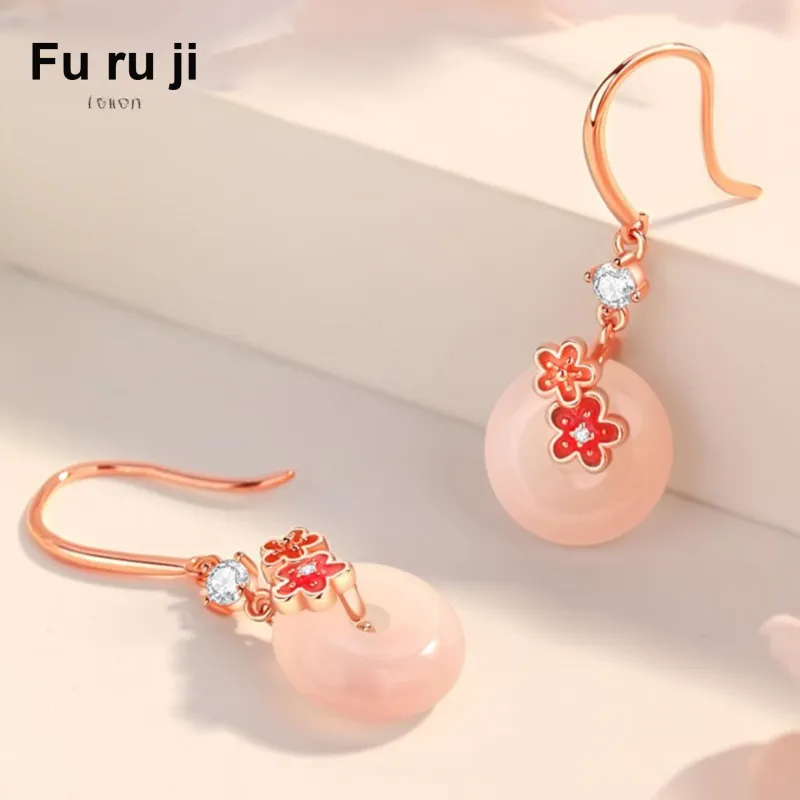 Fu Ru Ji Agate Earrings Women's-4
