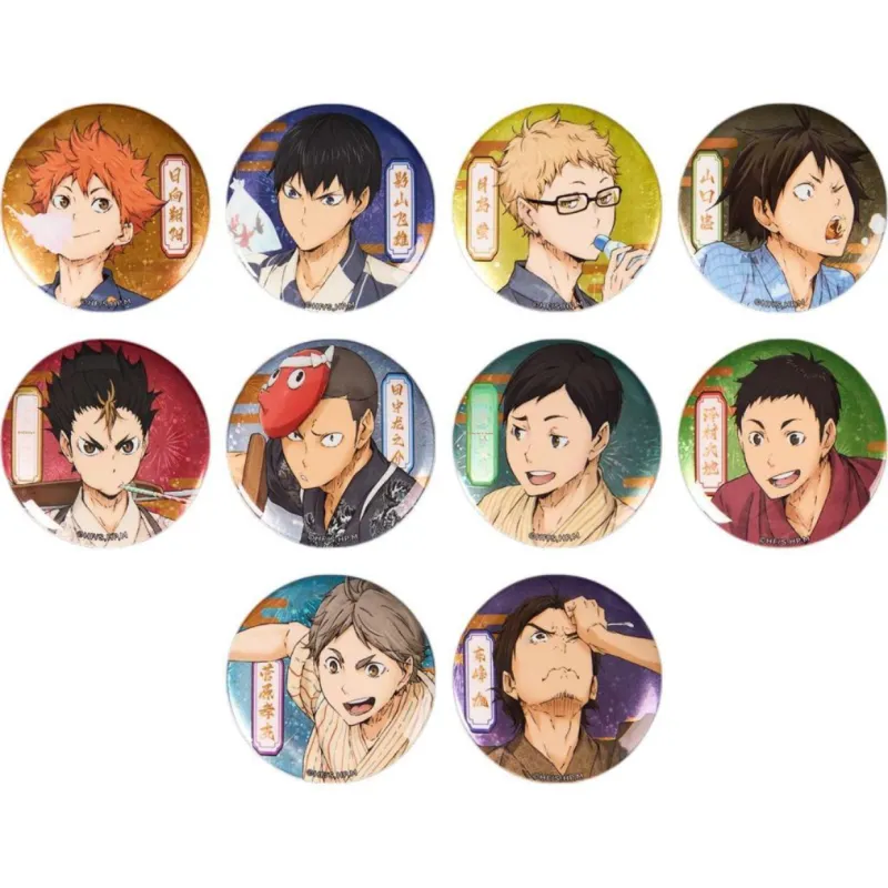 BOOM COMIC Shoyo Hinata Haikyuu!! Yukata Collection Badge Tobio Kageyama Kei Tsukishima Badges-10