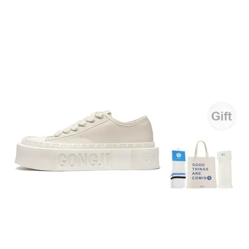 GONGJI Casual Shoes Unisex Low-Top White