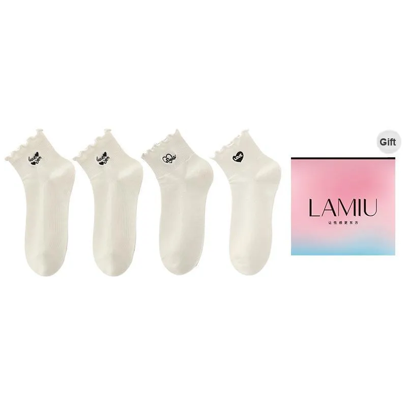 Lan Miao Mid Calf Socks Women's Shopping Bag 4 Pack-10