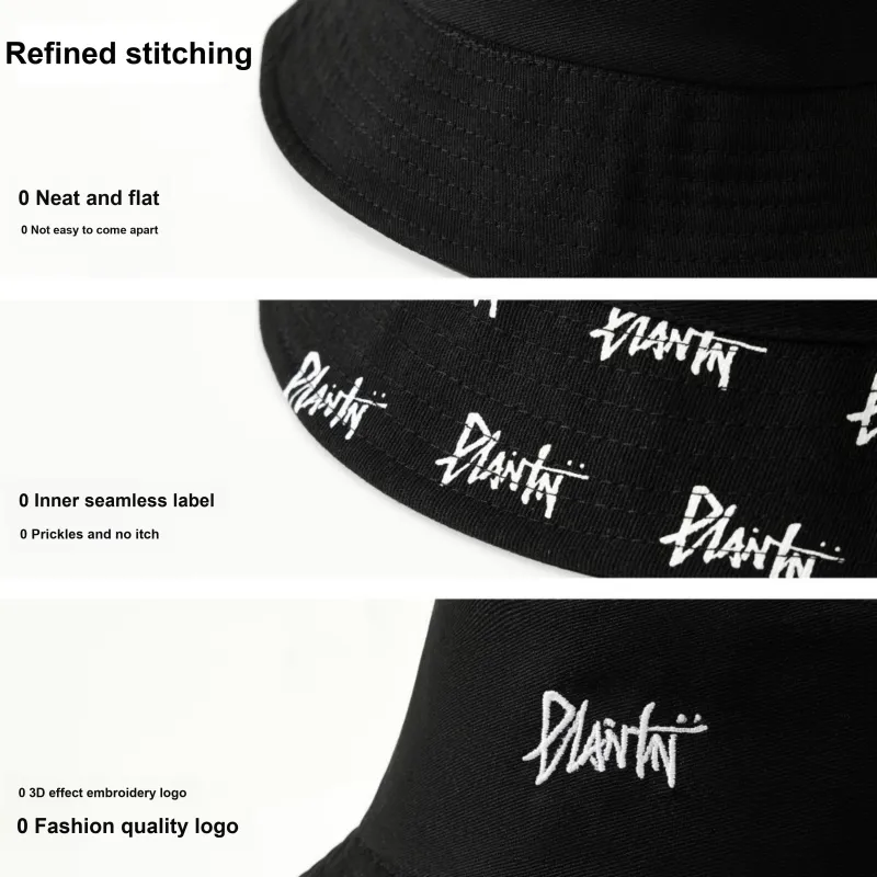 PLAN IN Cotton Bucket Hats Unisex-2
