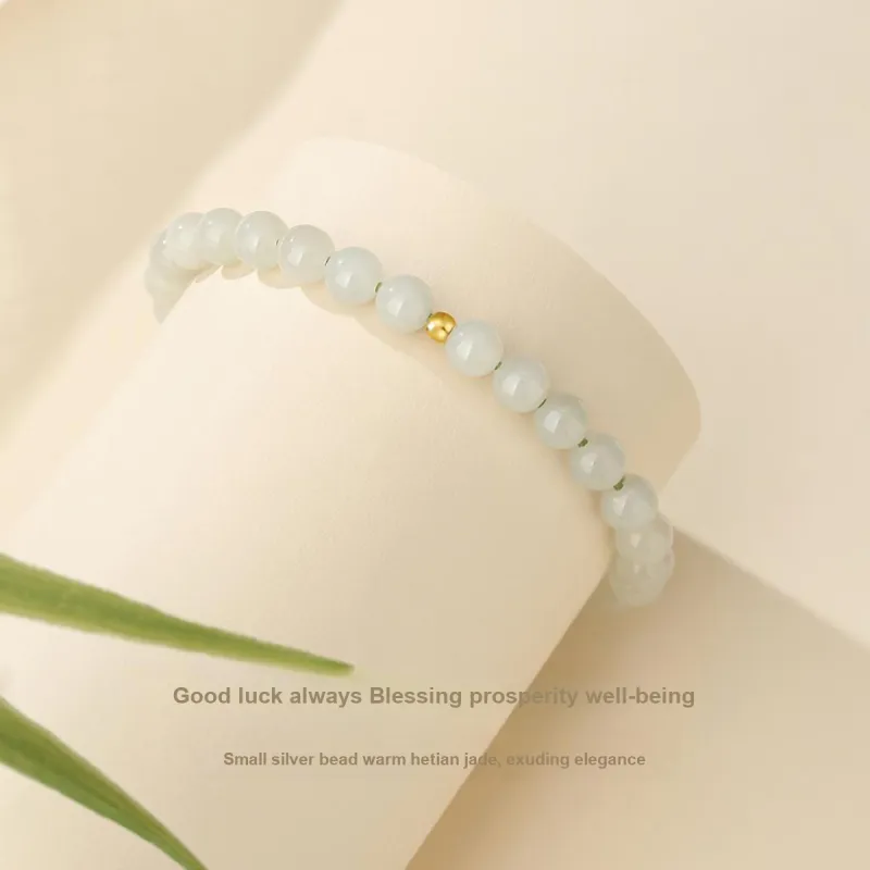 Olampe Hetian Jade Bracelets White Jade/Pale Greenish White Jade Women's-2