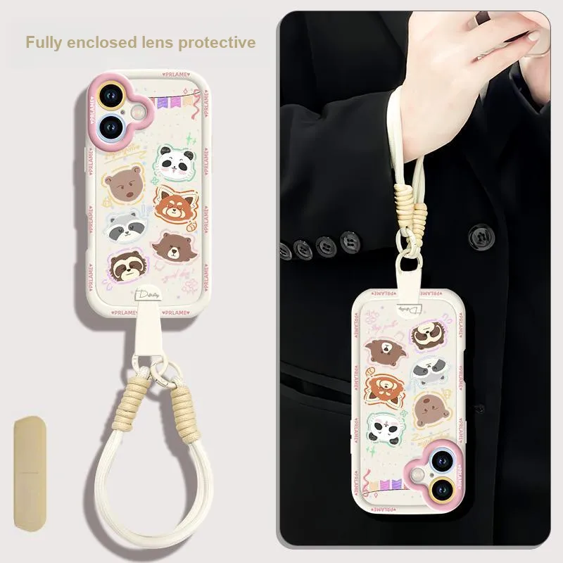 Sen Dog Silicone Material Cartoon With Lanyard Crossbody Phone Cases Compatible With Apple 16 Pro Max/Pro/Plus/15/14/13-25