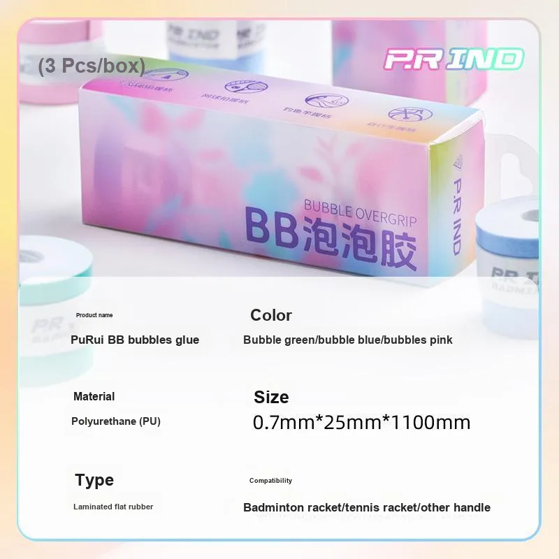 P.R IND Badminton Grip Tape Pink PU Thin 0.7mm*25mm*1100mm-12