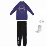 Navy Blue+Blue Buckle Pants+Black & White Signature Socks