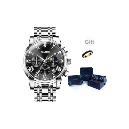 GAIDU Услуга написания поздравительных открыток Кварцевый механизм Стальной ремешок Часы Унисекс Черный циферблат