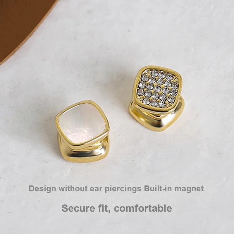 DAIRUO Zircon Clip On Earrings Men's-5