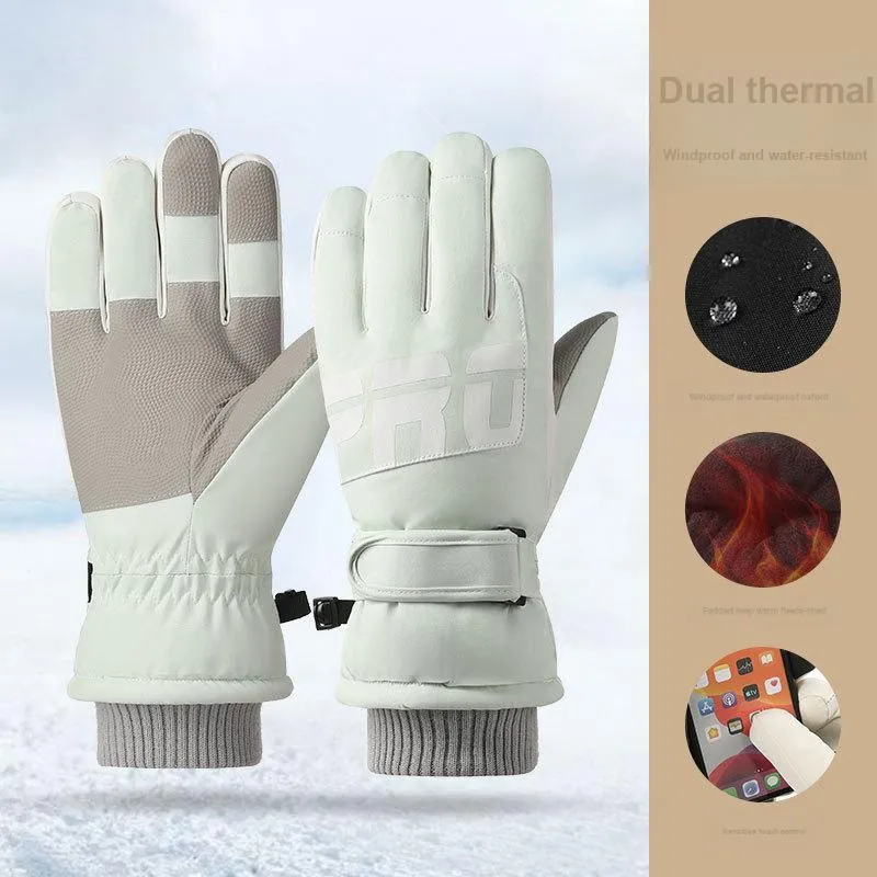 Dual-card SP Ski Gloves Water-Resistant Warm Touchscreen Outdoor Cycling Electric Bike Gloves Unisex-3