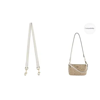 Luxury Care Artisan Workshop Microfiber Leather Bag Strap Replacement Shoulder Bag Shoulder Strap Women's White/Brown