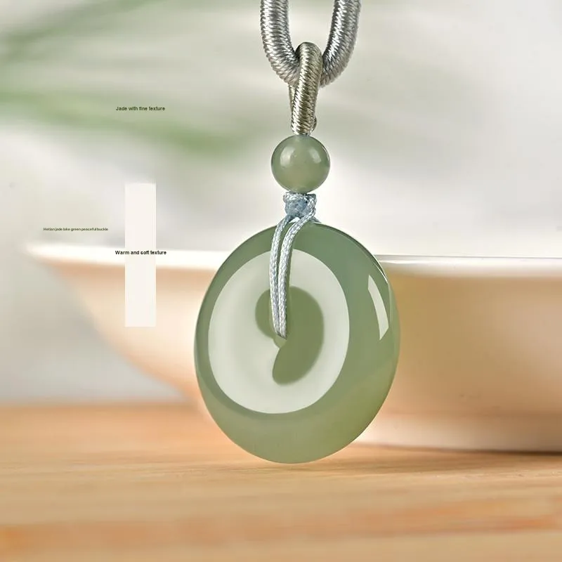 KUNYUYAO Hetian Jade Pendants Pale Greenish White Jade Unisex-8