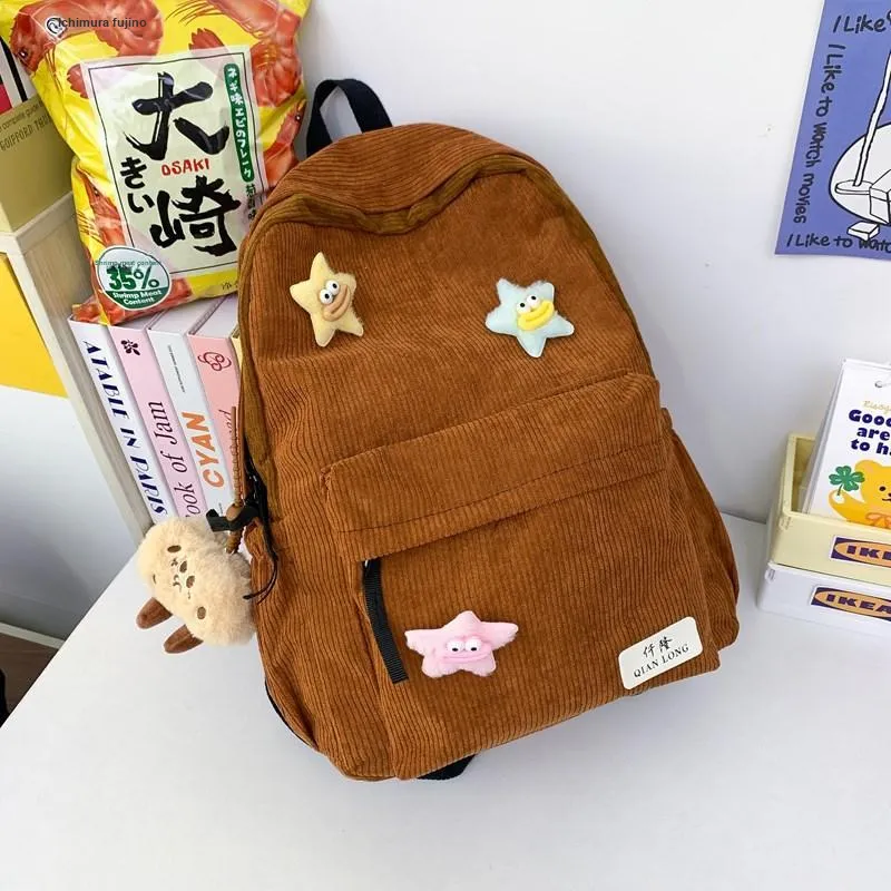 Alcohol Dragon Corduroy Backpack Women's Multicolor-18