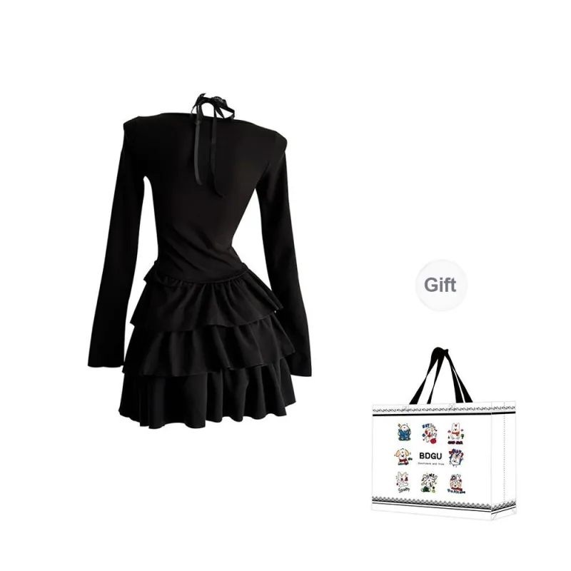 BDGU Long Sleeved Dress Women's Black-1