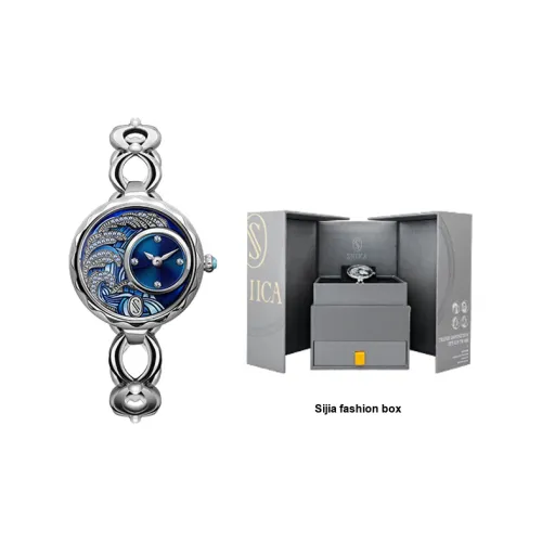 SNIICA Ansonia Women's Watch Кварцевый механизм Нержавеющая сталь Кожаный ремешок Синий циферблат