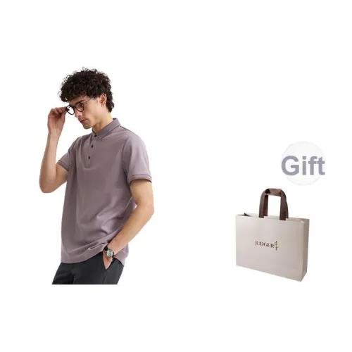 JUDGER Серый Фиолетовый Мужская Рубашка Поло