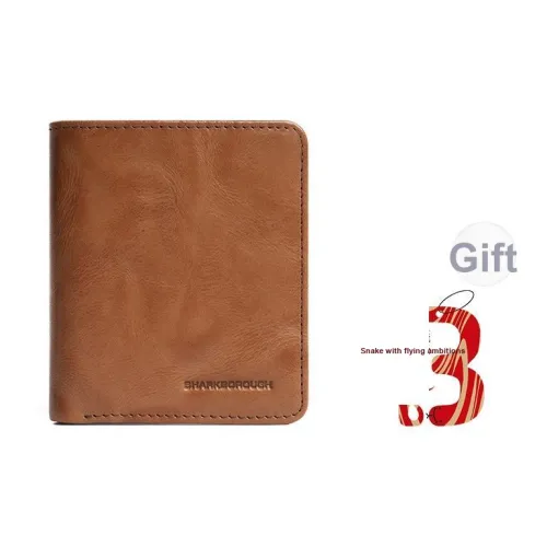 Sharkborough Дерево Gum Растительное дубление Коровья кожа Кошелек Кошелек Кошелек Держатель для карт Стандартный