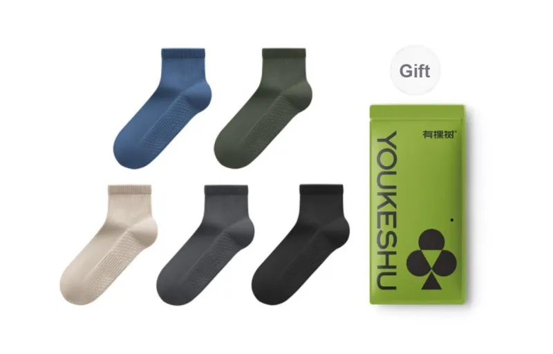 YOUKESHU Mid Calf Socks Men's 5 Pack Gift Box Set-40