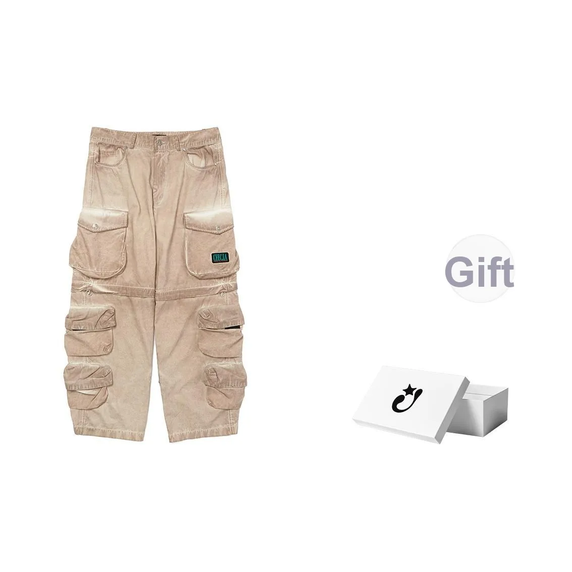 CEEC LA 24FW Карго Брюки Унисекс Бежевый