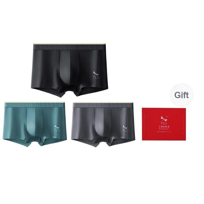 RED DRAGONFLY Cotton Panties Men's 3 Pack Gift Box Set-12