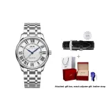 Natural White Dial Men's Steel Band