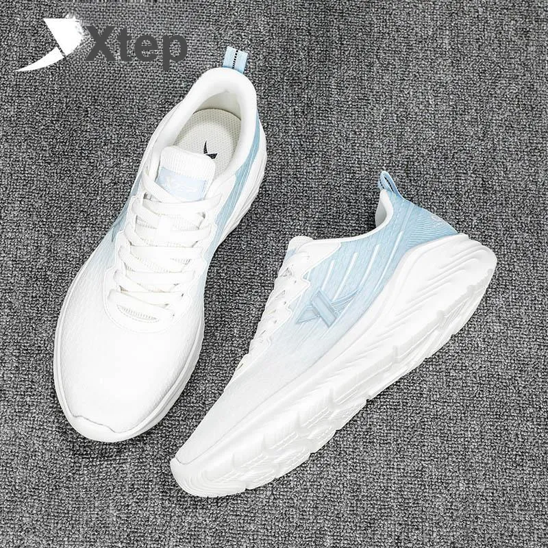 XTEP Hydrogen Wind Technology Breathable Balanced Lightweight Low Top Running Shoes Men's Blue White-6
