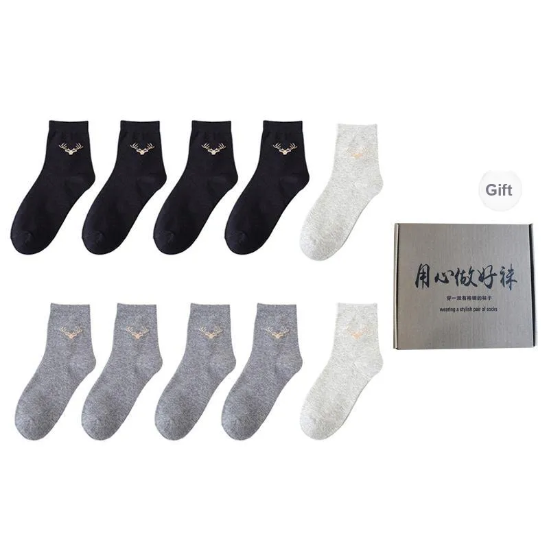 Yalu Mid Calf Socks Men's 10 Pack Mixed Color-13