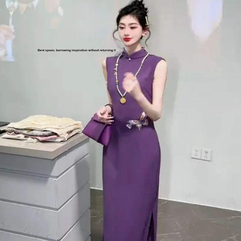 Mu Xiao Xin Cheongsams Women's Purple-2