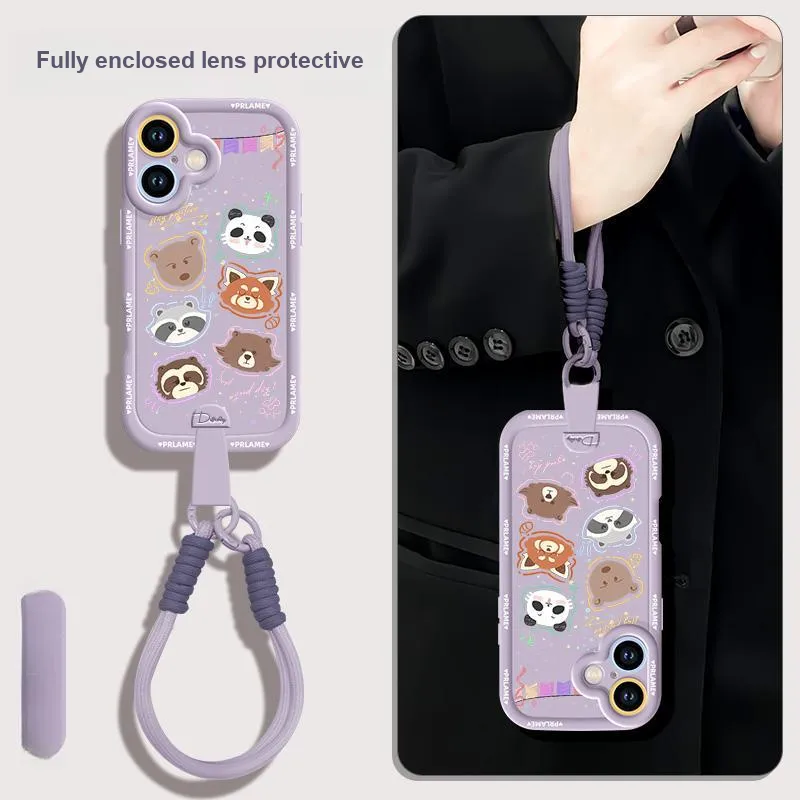 Sen Dog Silicone Material Cartoon With Lanyard Crossbody Phone Cases Compatible With Apple 16 Pro Max/Pro/Plus/15/14/13-33