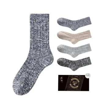LIANGPU Mid Calf Socks Men's 4 Pack