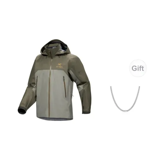 Arcteryx Beta Series Windbreaker Jackets Men Misty Green/Antique Green With Necklace Gift