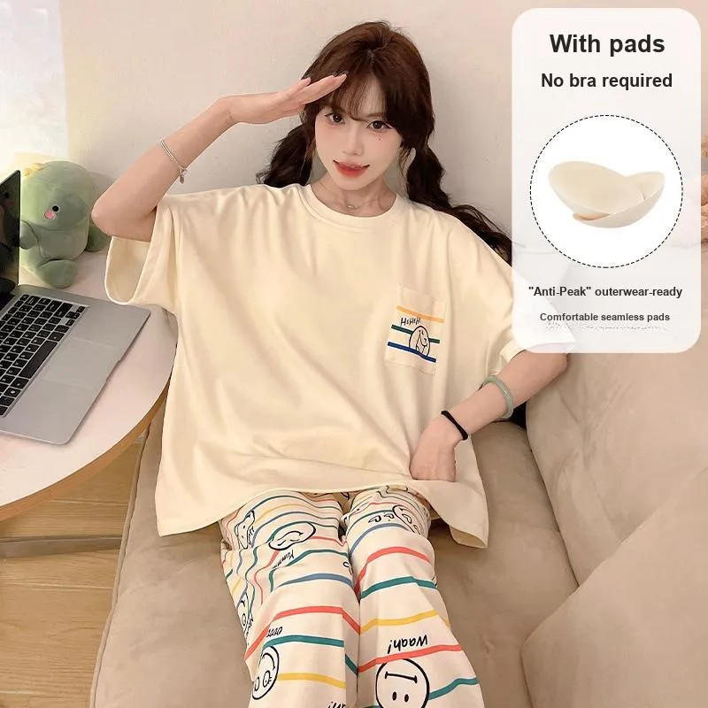 XIAFENYAN Pajama Set Women's Yellow-4