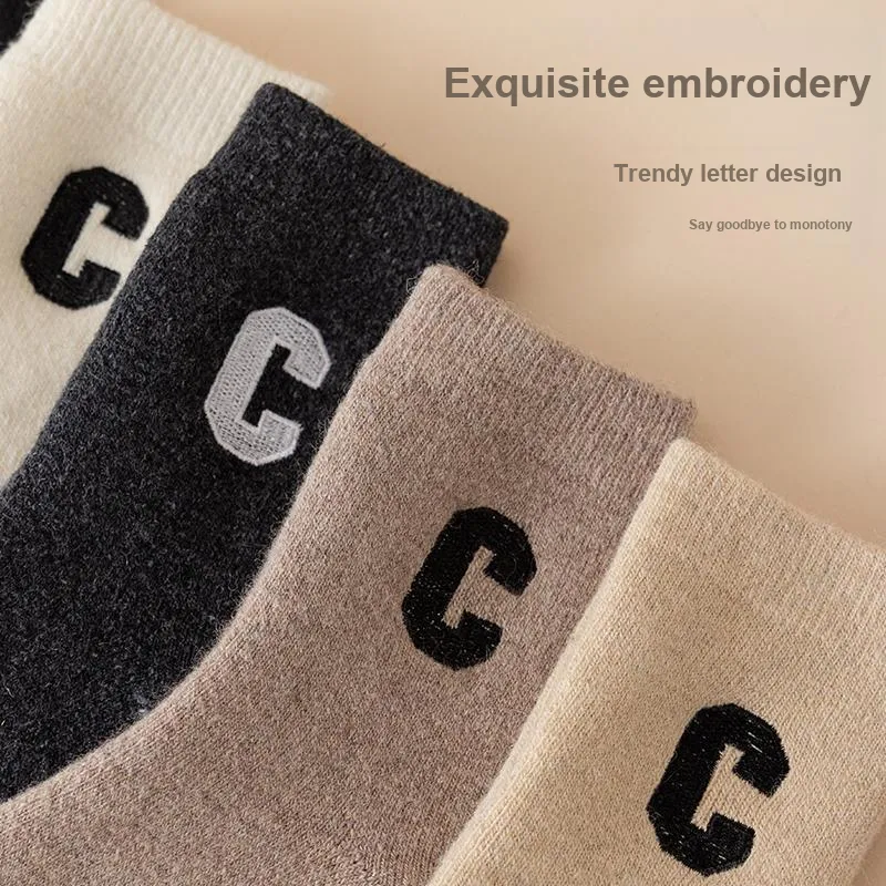 JIAZINI Mid Calf Socks Women's Combo Set-7