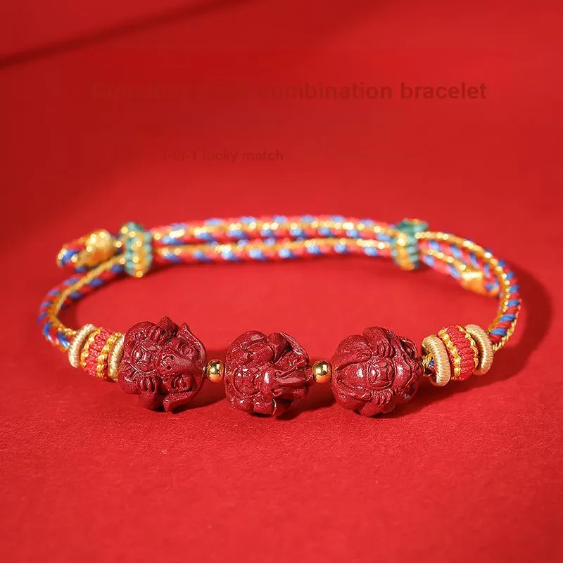 With The Heart Of The Jade Reconstructed Cinnabar Bracelets Unisex-15