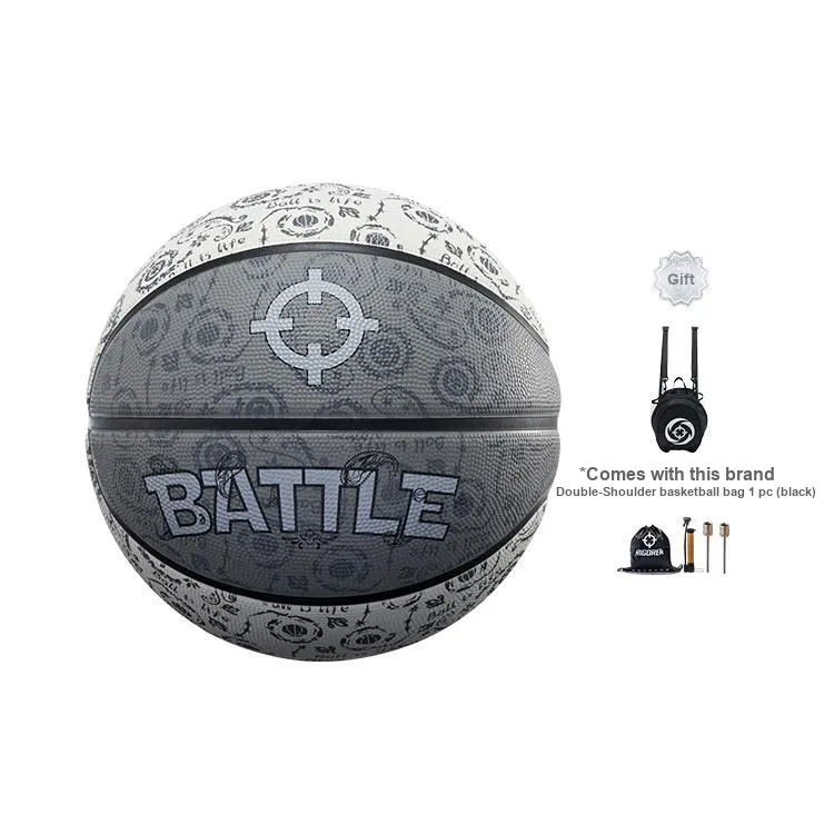 RIGORER Rubber Basketball Gray White Size 7 Training Unisex-9