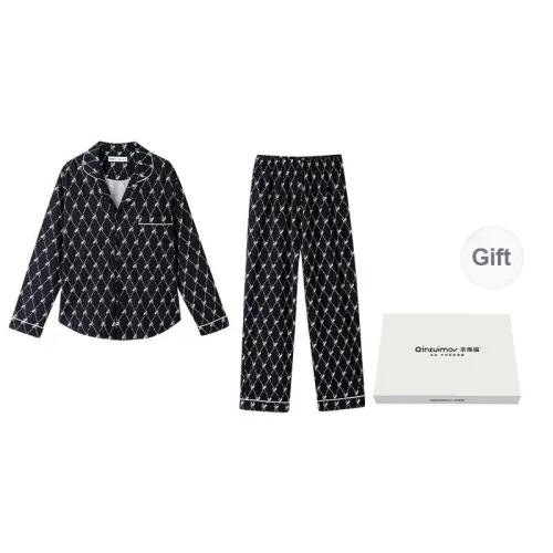 QINZUIMAO Pajama Set Women's Gift Box Set Black