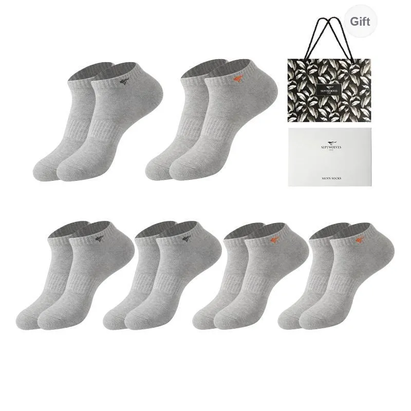 SEPTWOLVES Ankle Socks Men's 6 Pack Gift Box Set+Shopping Bag-8