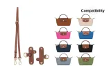 Cognac Gold-Tone Lock Crossbody Shoulder Strap with Non-Punch Buckle