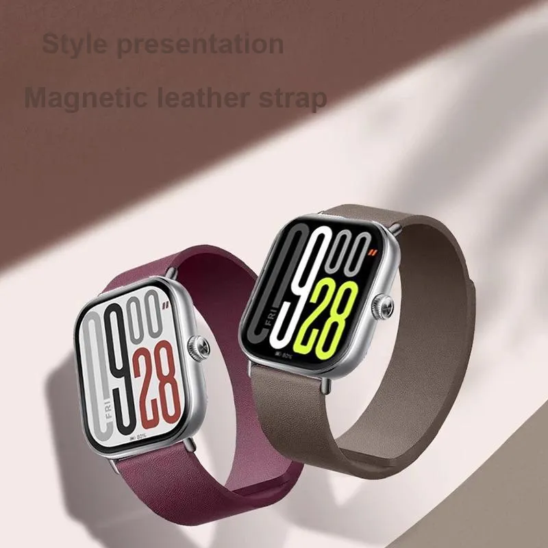 Yu Qing Watch Band Xiaomi Red Beige Compatibility Leather, Material-3