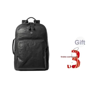 Sharkborough Vegetable Tanned Cow Leather Backpack Men's Black