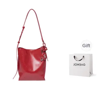 JONBAG Synthetic Leather Shoulder Bag Women's Cherry Red