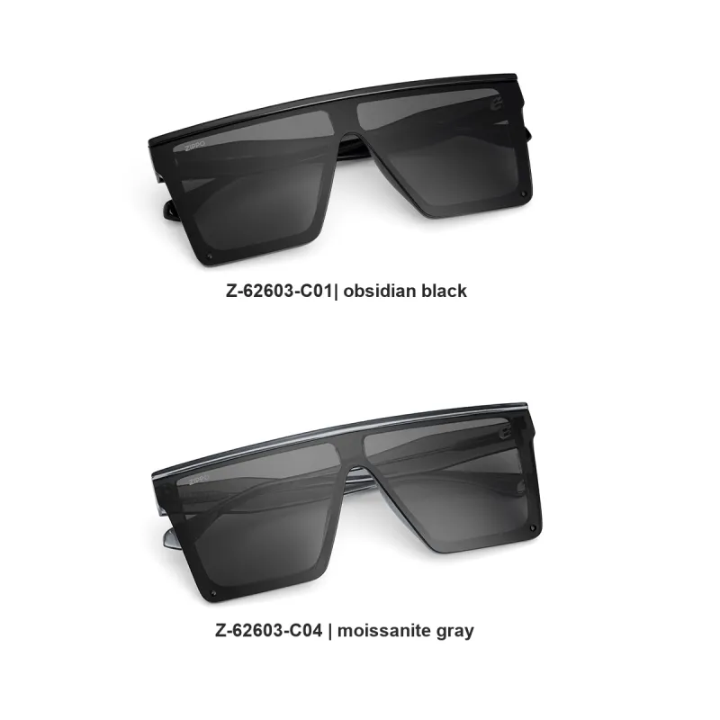 ZIPPO Plate Frame TR90 Irregular Shape Sunglasses Unisex Black/Transparent Gray-4