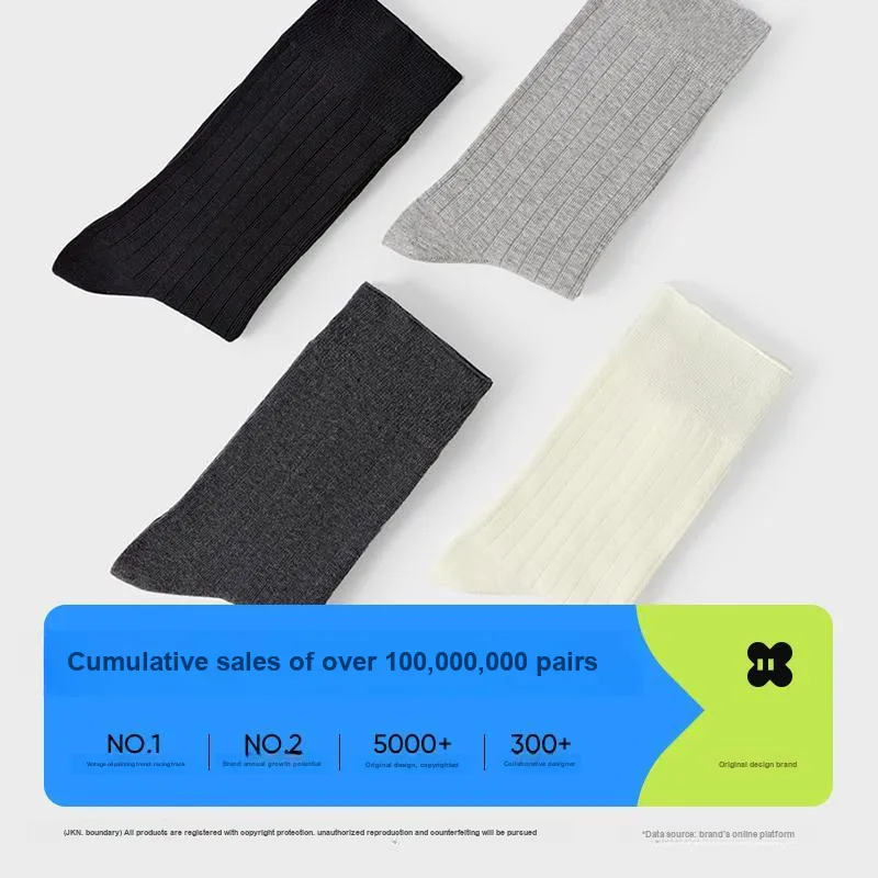 JKN Knee High Socks Cotton Vertical Stripes Ballet Style Slouch Socks Women's 3 Pack-4