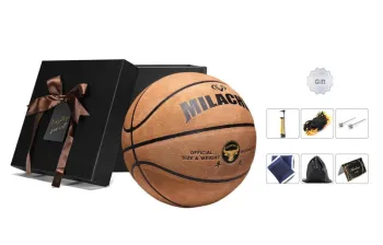 MILACHIC Cow Leather Basketball Playful Brown Size 7 Ball Training