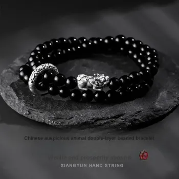 FOREVER MELODY Obsidian Bracelets Men's