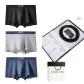 [904 Genuine Leather Belt]Seamless Modal[Black+Light Gray+Royal Blue]3-Pack Underwear Gift Box Set