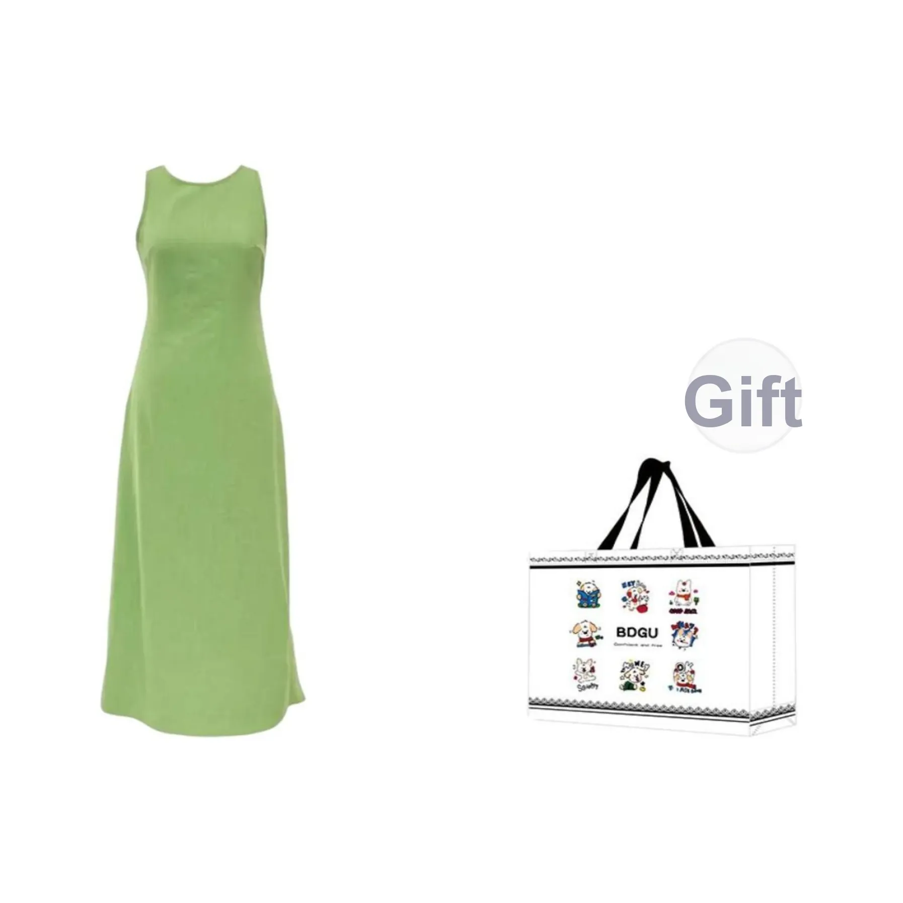 BDGU Зеленые Женские Платья без рукавов