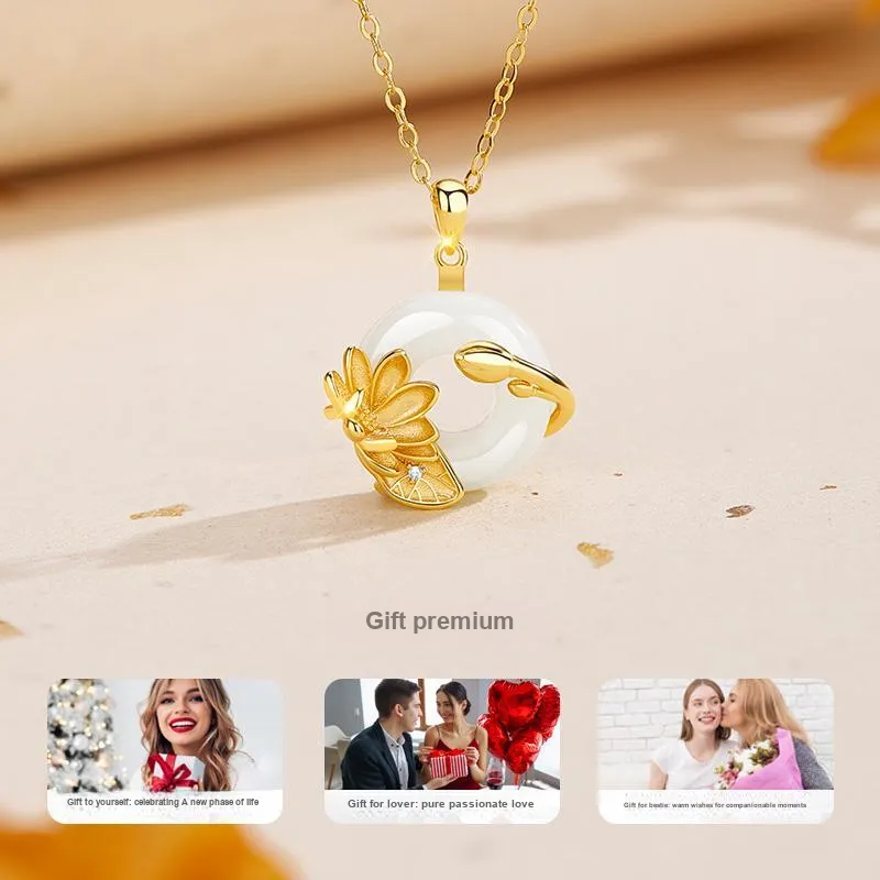 MOLADY Chalcedony Natural Jade Necklace For Women's Women's-4