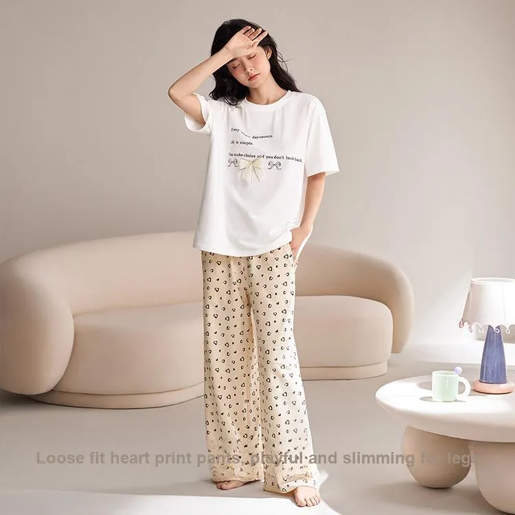 JINGYUN Pajama Set Women's Cloud Light White-3