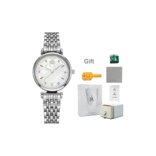 SHENGKE Кварцевый механизм Часы Женские Жемчужная раковина Циферблат