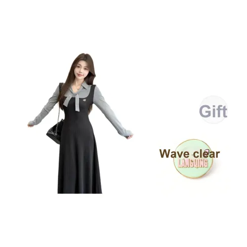 LANGQING Длинное платье с длинными рукавами женское